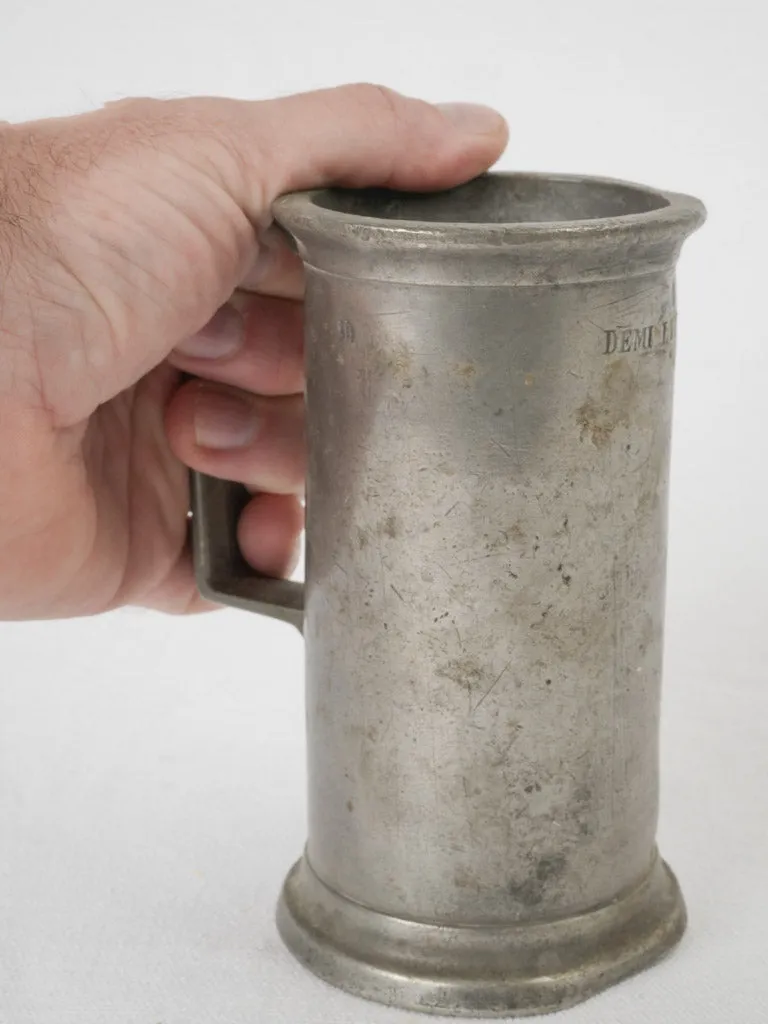 18th-century French pewter measure - half liter