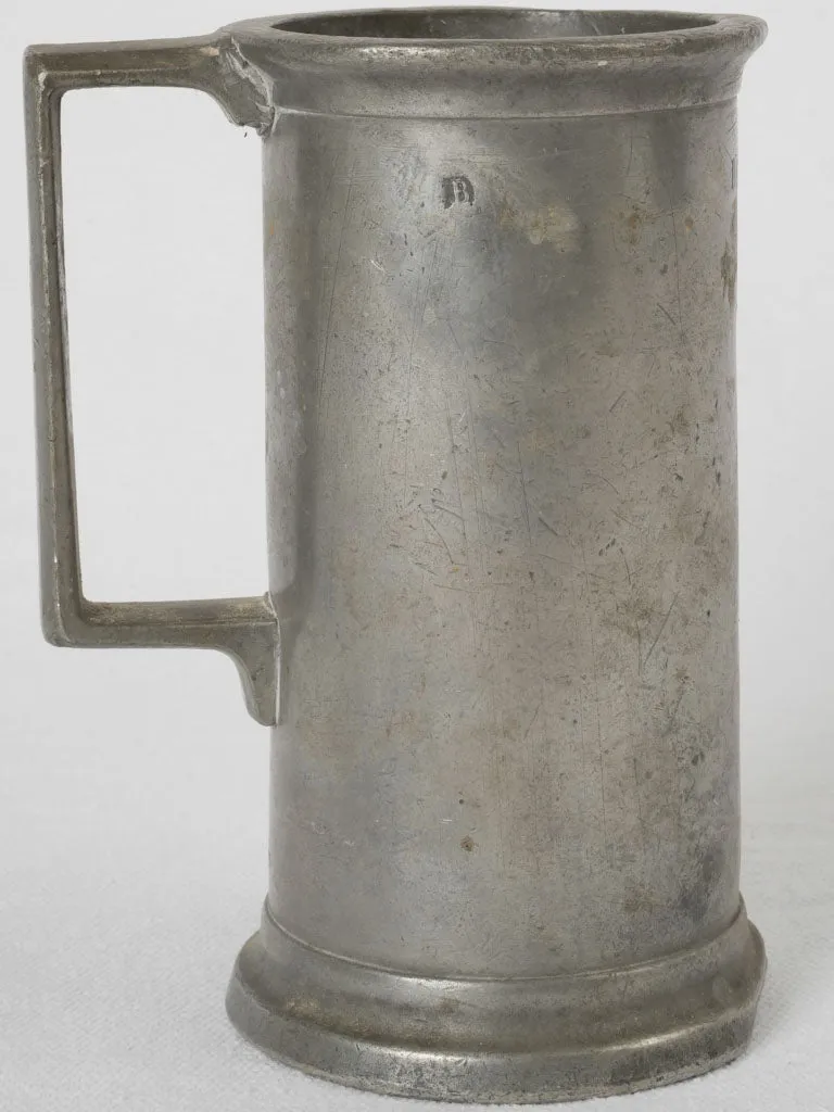 18th-century French pewter measure - half liter