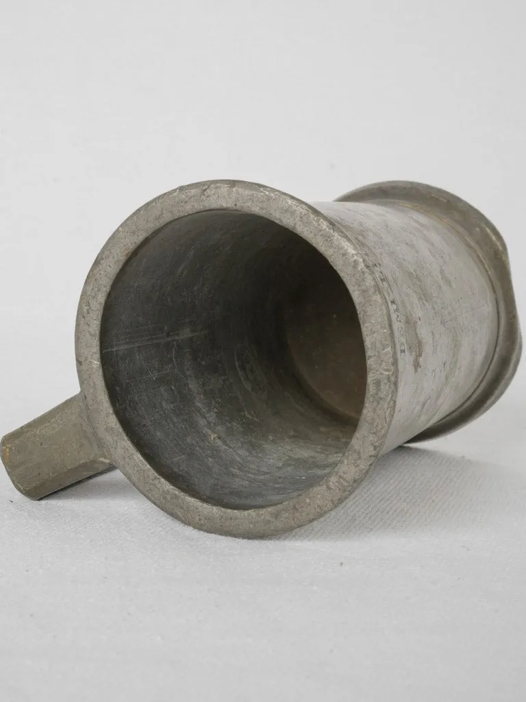 18th-century French pewter measure - half liter