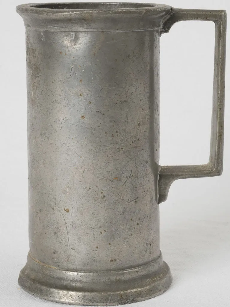 18th-century French pewter measure - half liter