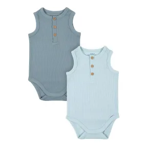 2-Pack Baby Boys Blues Sleeveless Onesies® Bodysuits