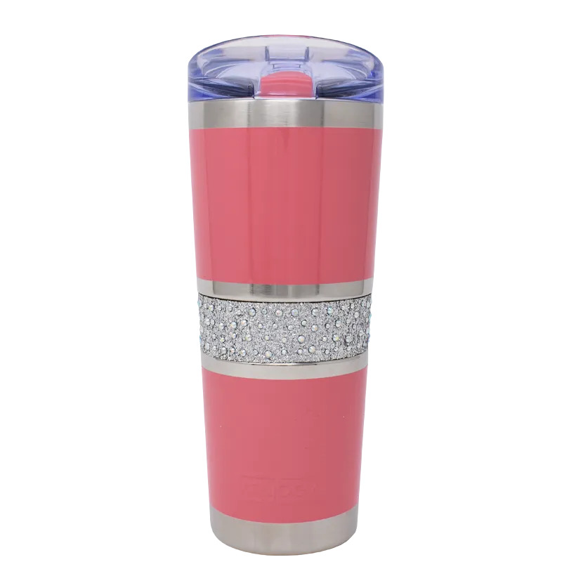 20 oz Hollywood Tumbler with Carry Ring Lid | Premium Insulated Bling Rhinestones Tumbler