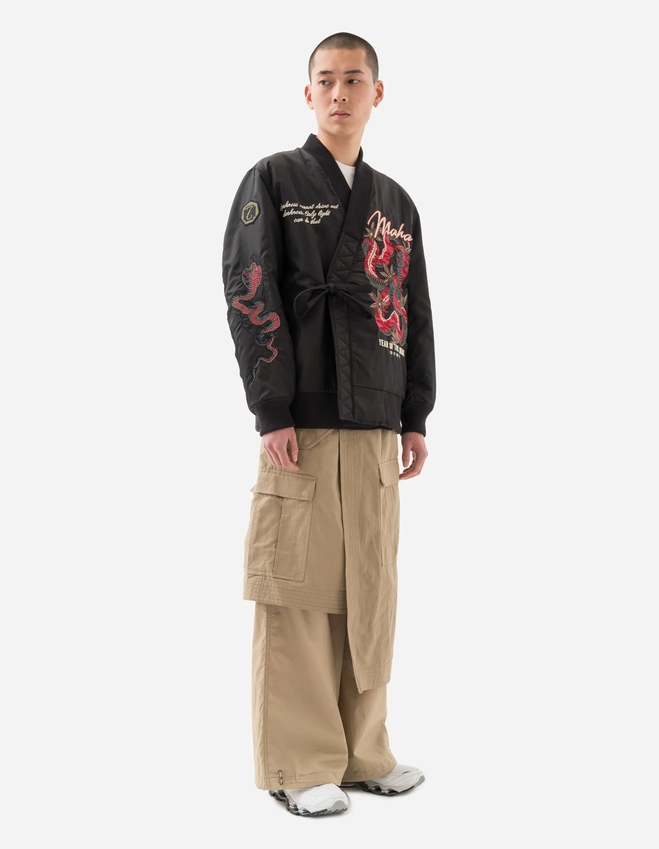 6006 Year of the Snake MA1 Kimono Black