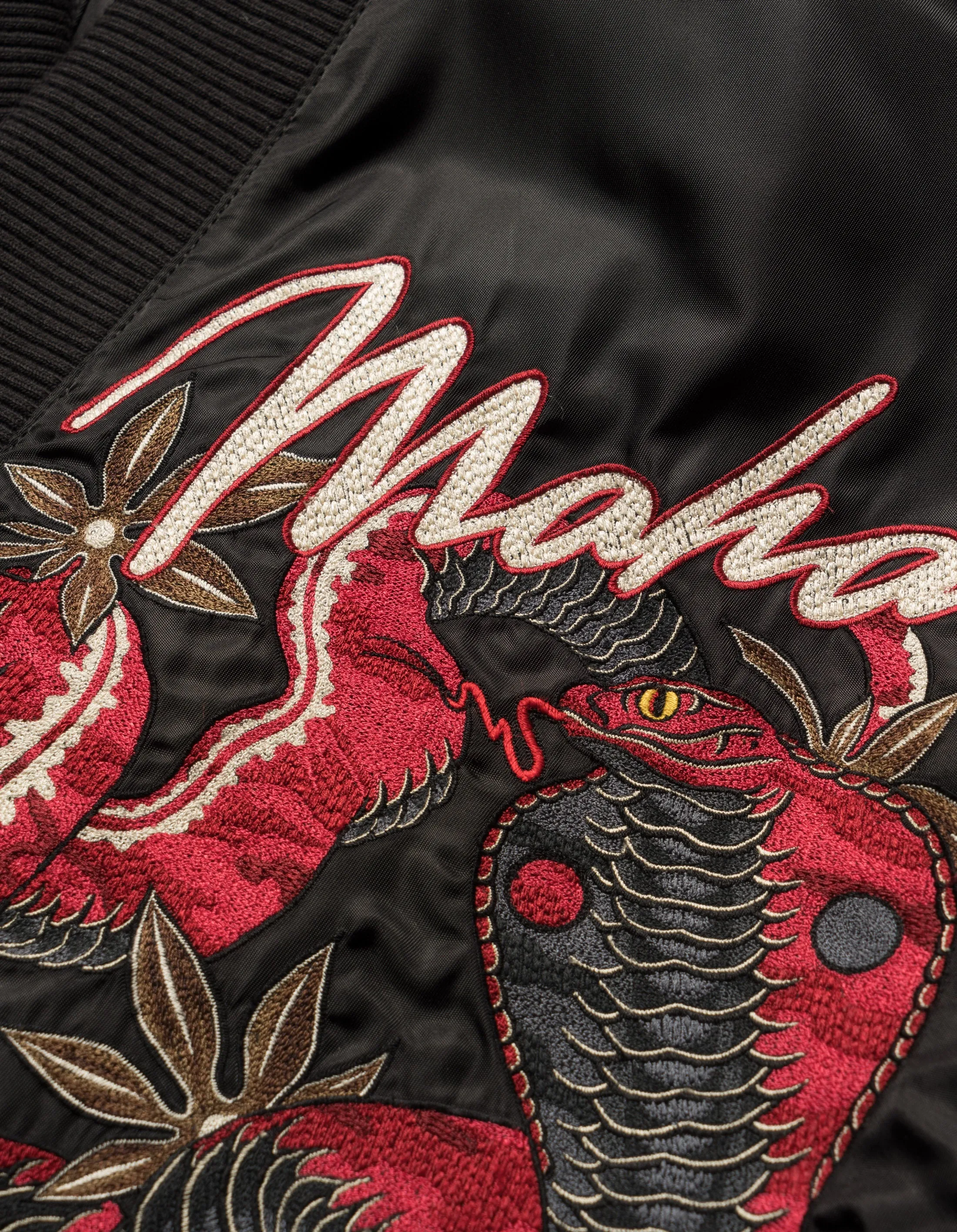 6006 Year of the Snake MA1 Kimono Black