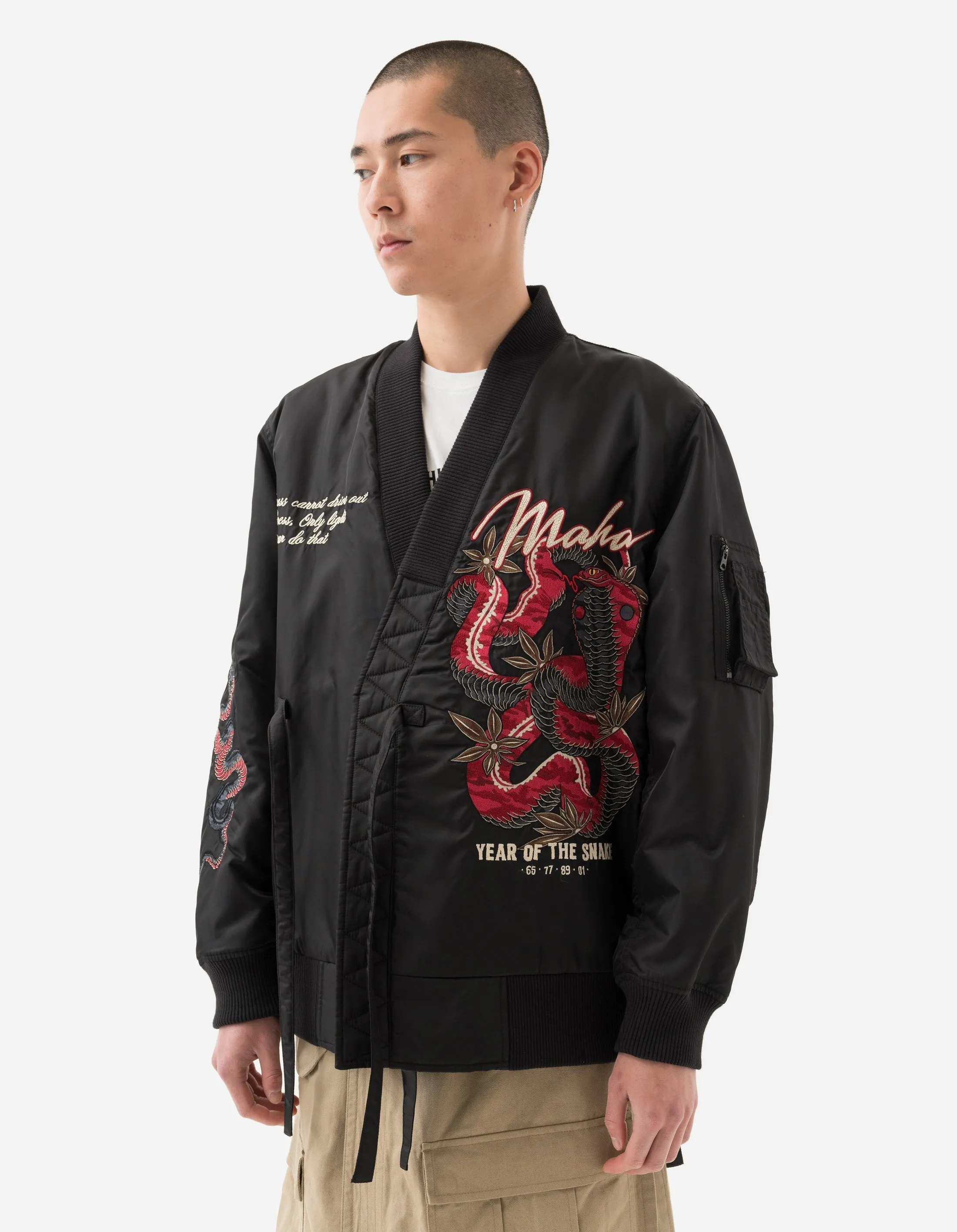 6006 Year of the Snake MA1 Kimono Black