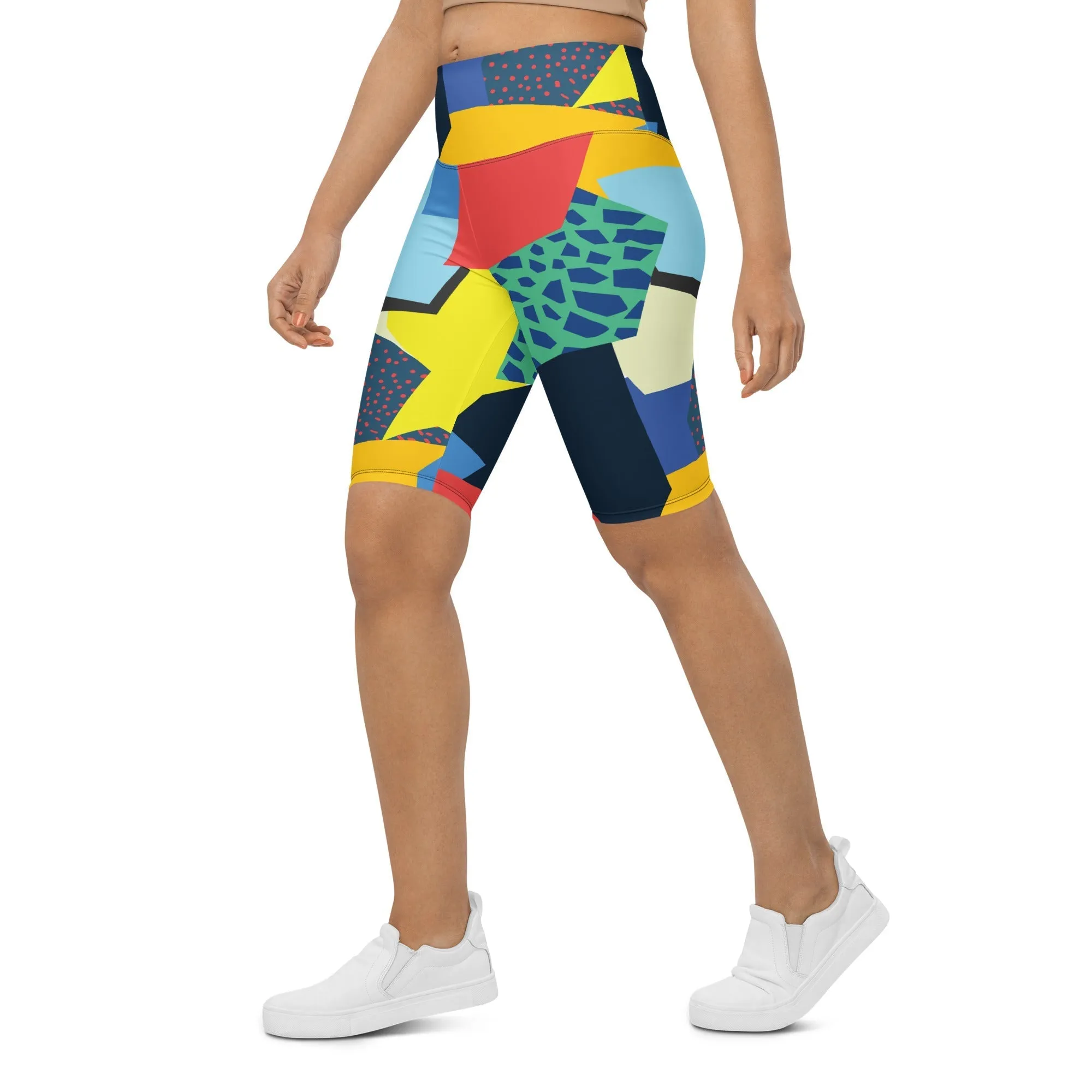 90s Color Block Biker Shorts