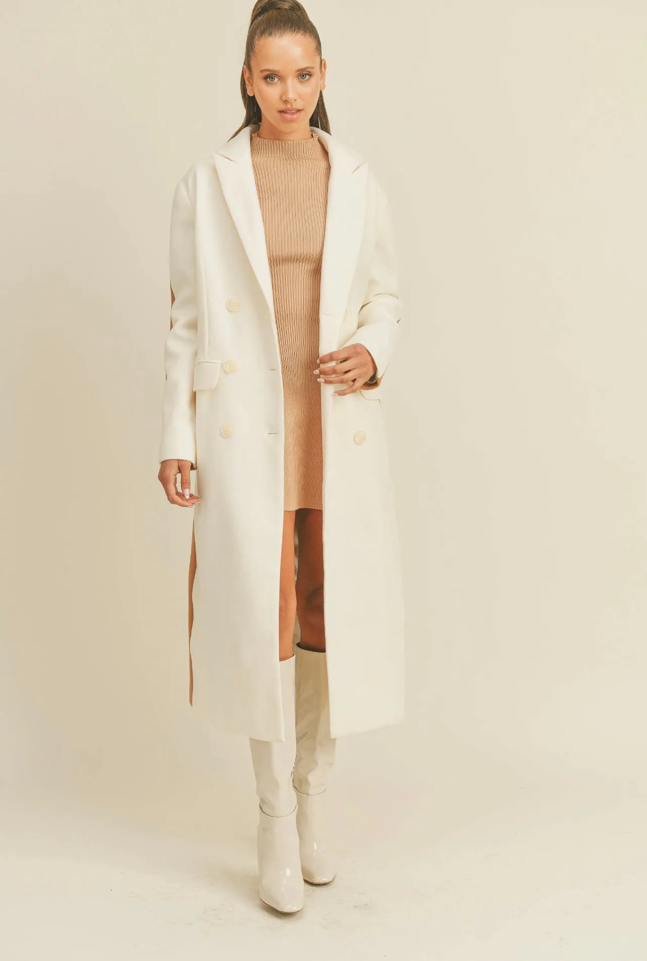 A Formal Affair Color Block Trench Coat