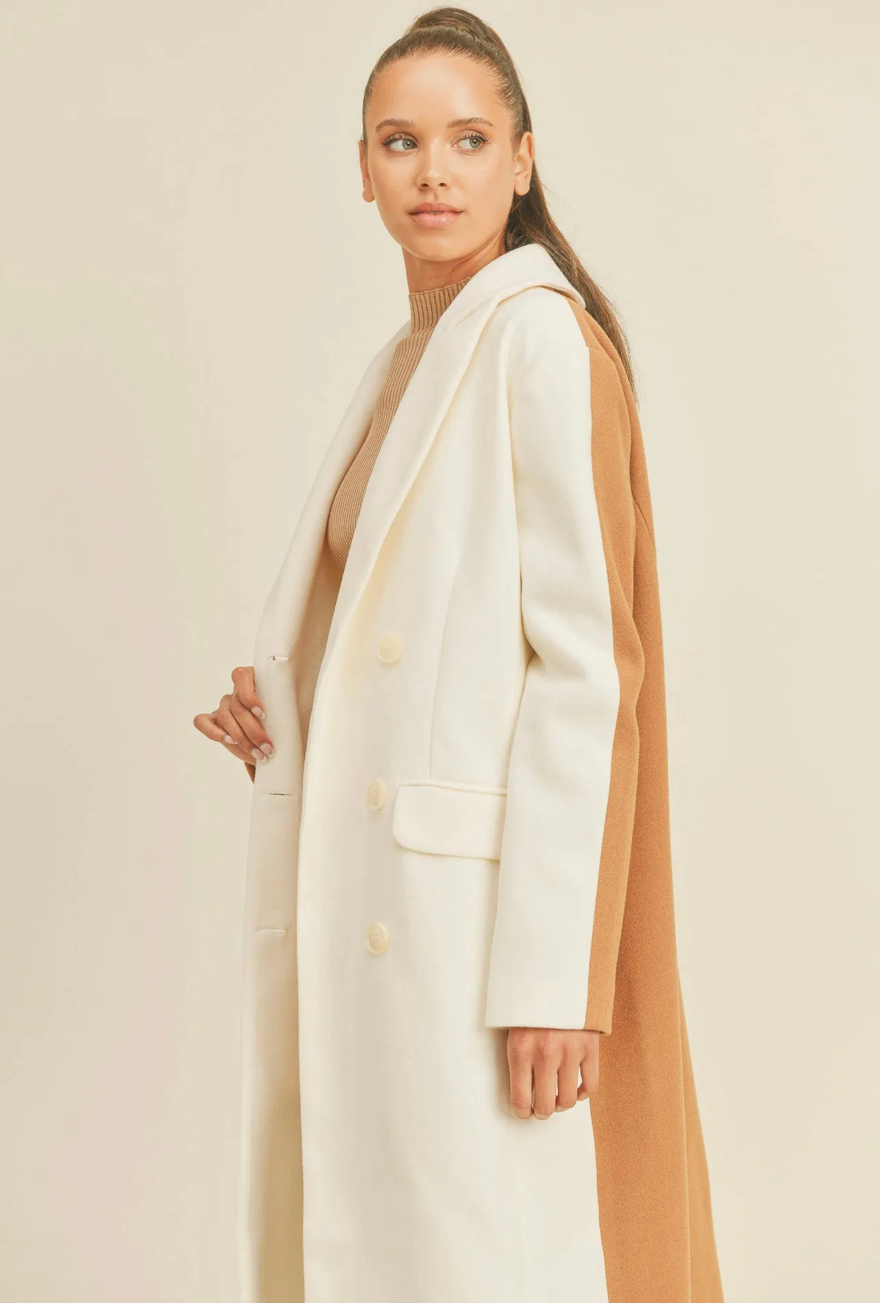 A Formal Affair Color Block Trench Coat