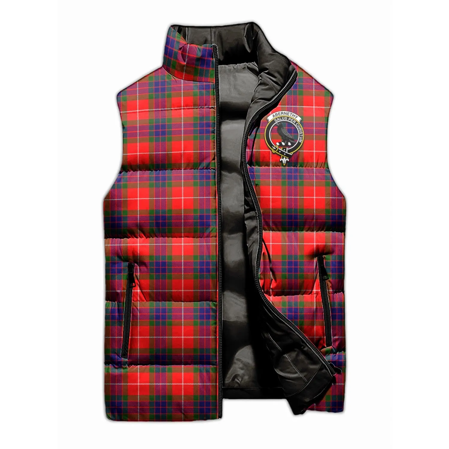 Abernethy Tartan Sleeveless Puffer Jacket with Family Crest