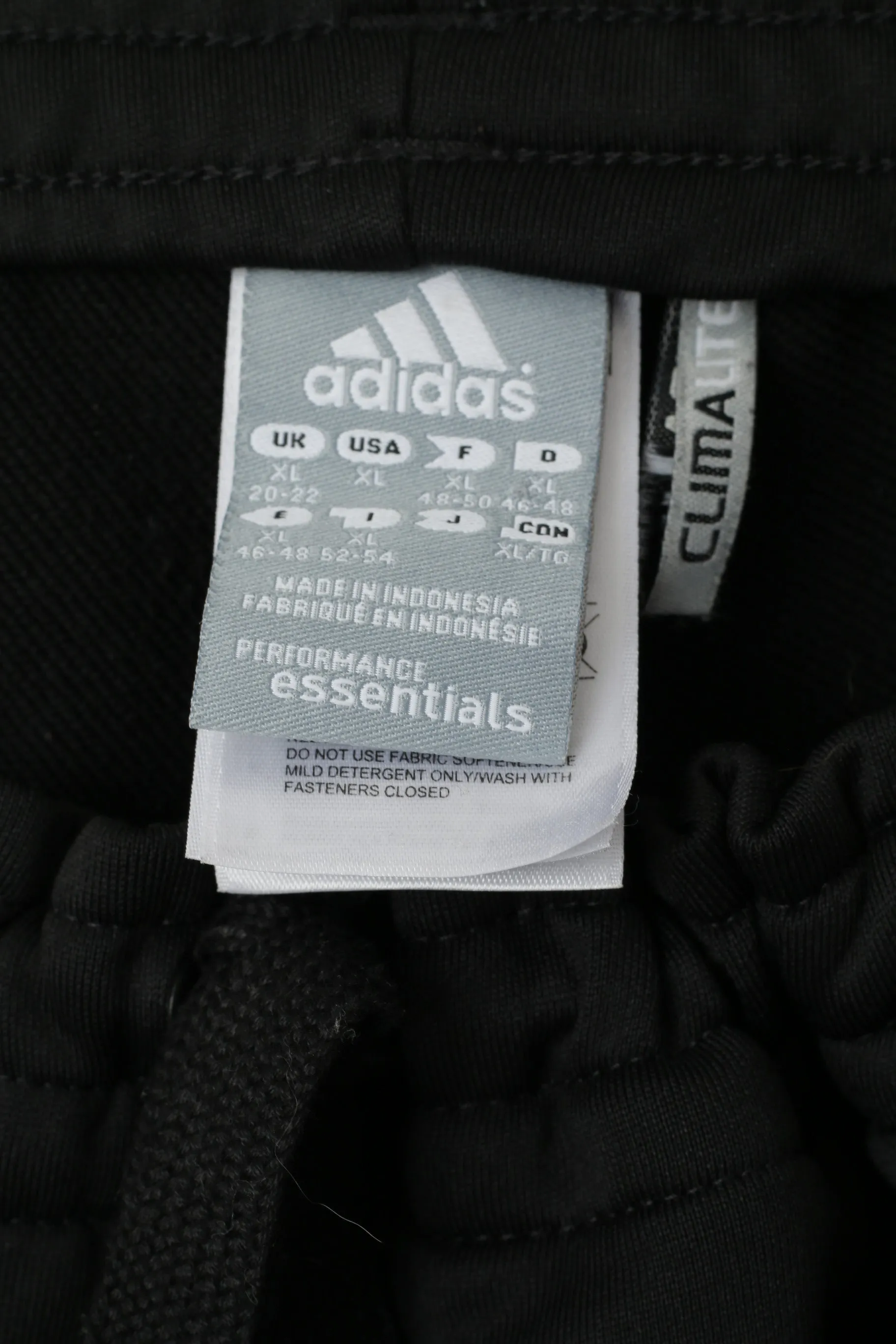 Adidas Womens XL 20-22 Sweatpants Black 3 Stripe Climalite Sportswear Pants