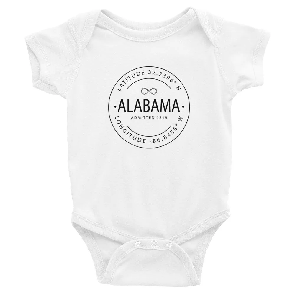 Alabama - Infant Bodysuit - Latitude & Longitude