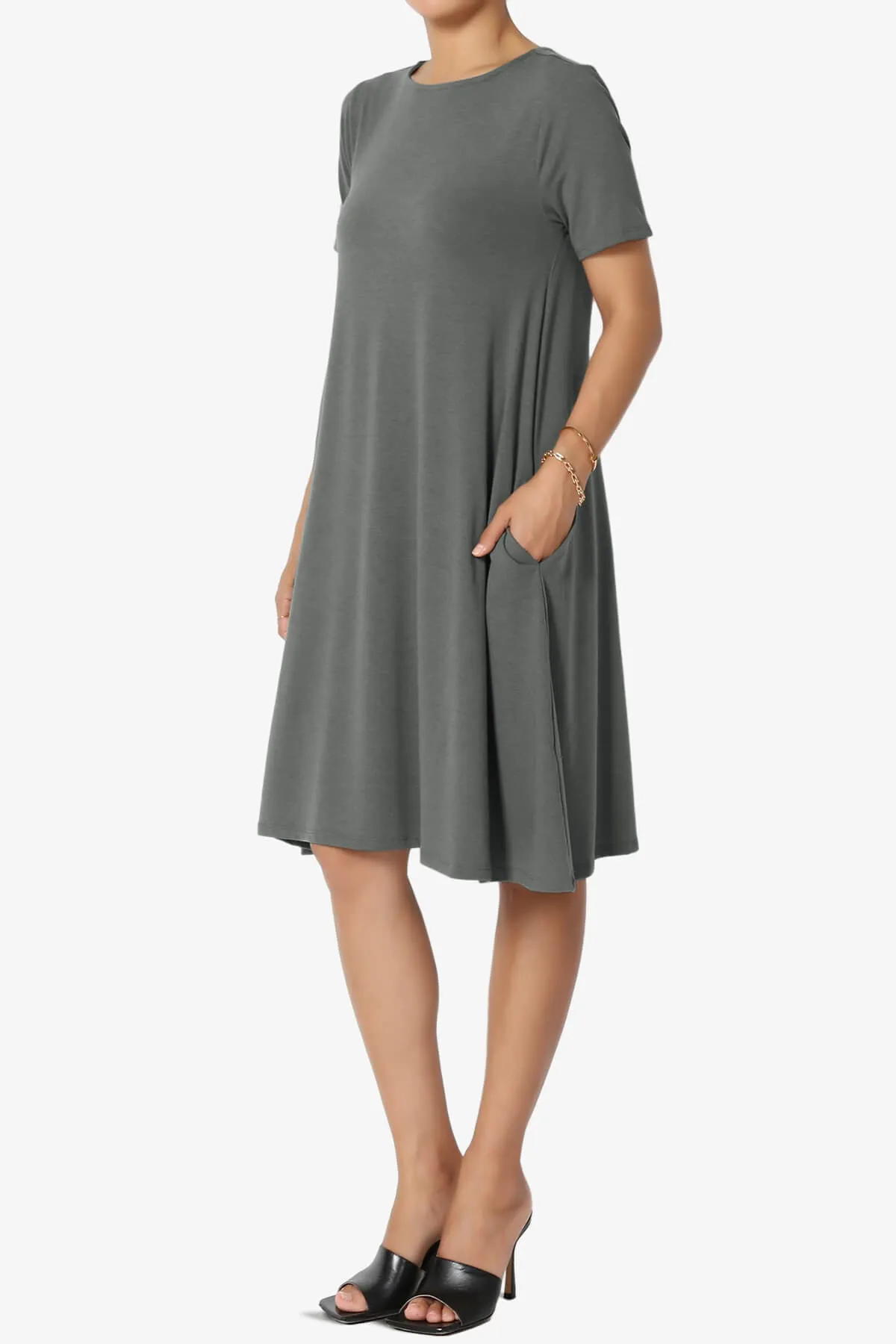 Allie Short Sleeve Jersey A-Line Dress PLUS