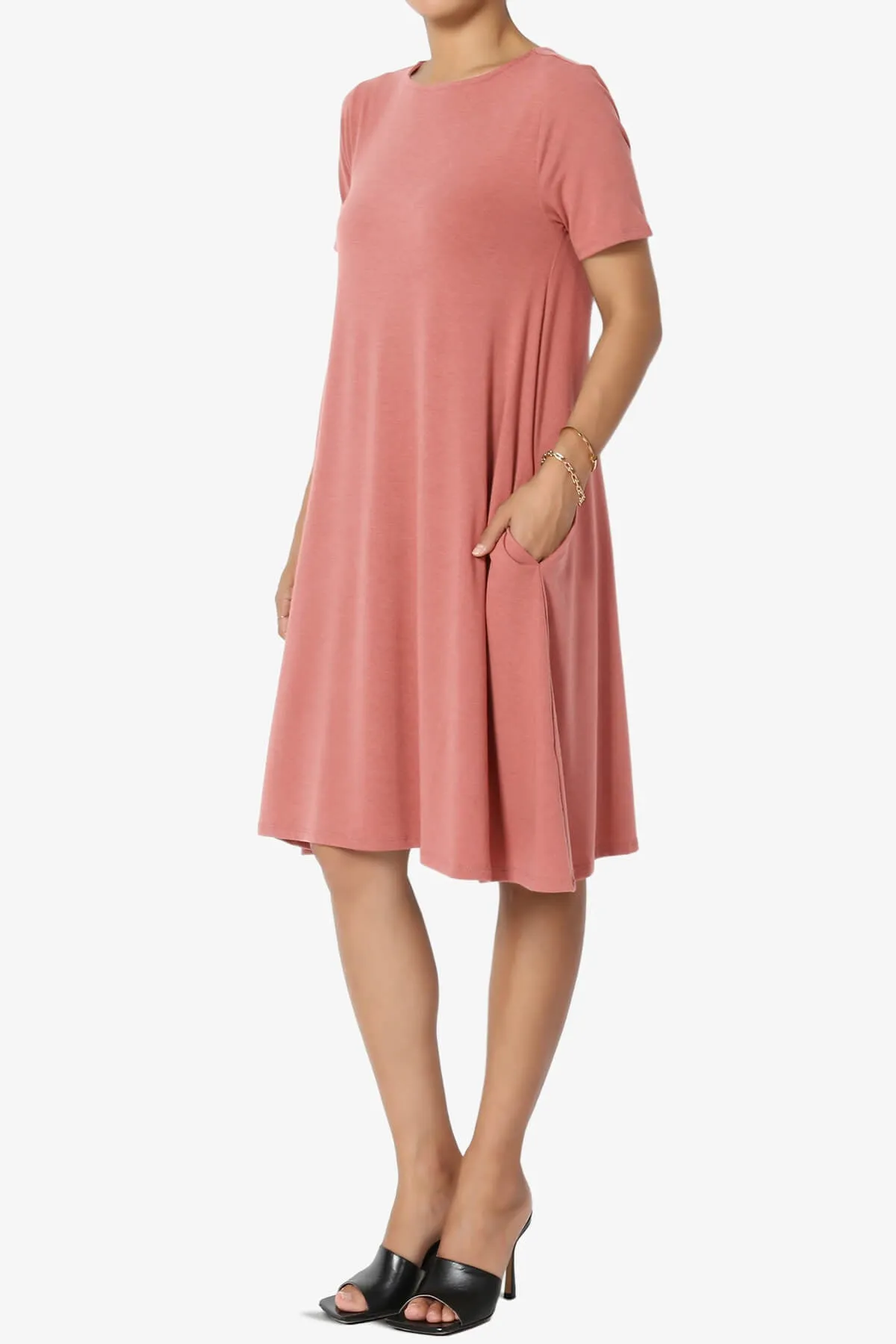 Allie Short Sleeve Jersey A-Line Dress PLUS