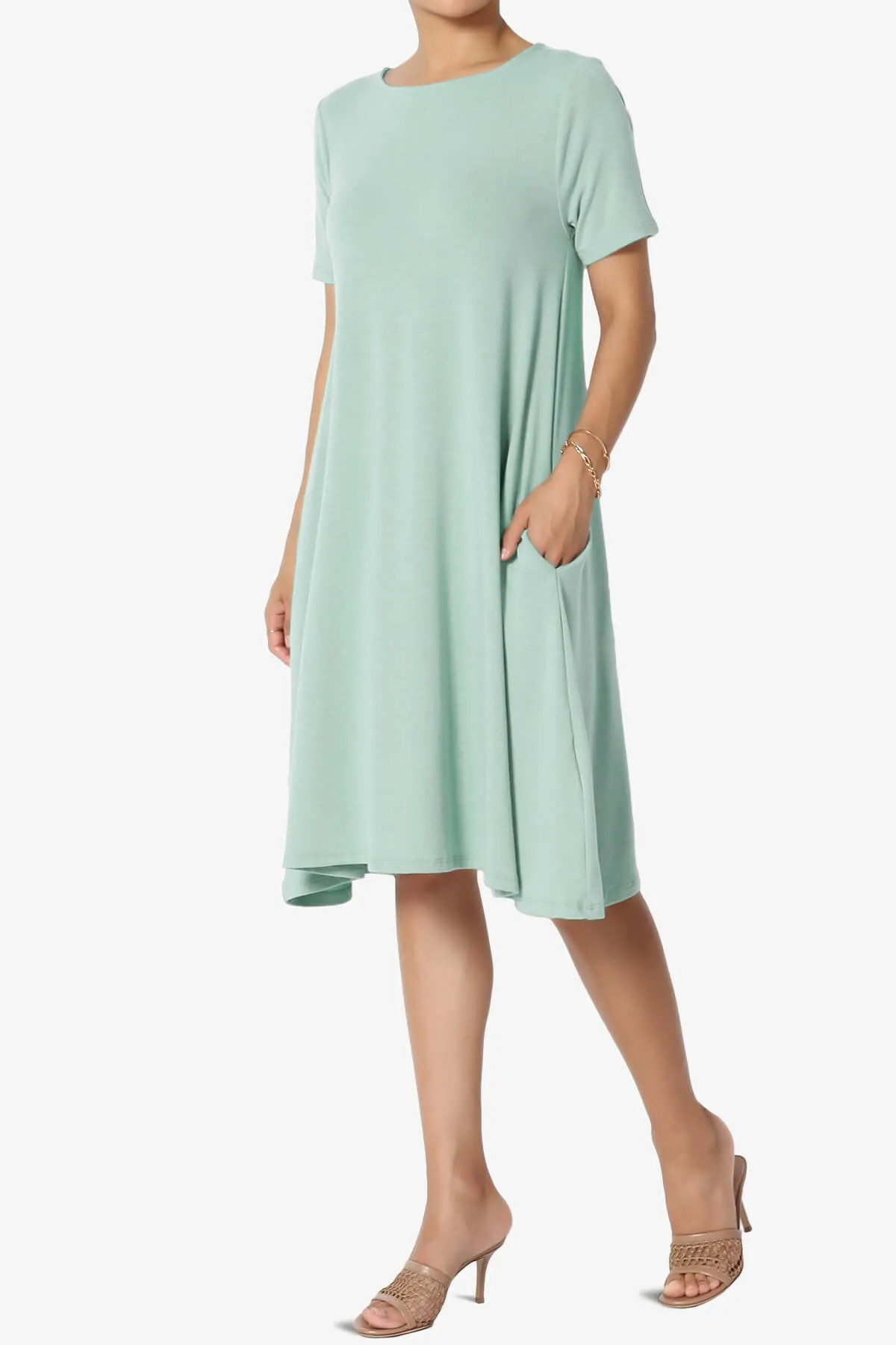 Allie Short Sleeve Jersey A-Line Dress PLUS