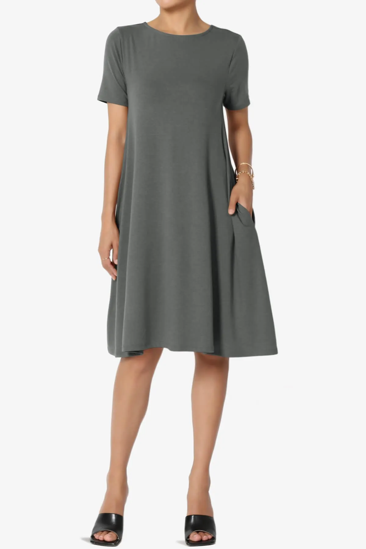 Allie Short Sleeve Jersey A-Line Dress PLUS