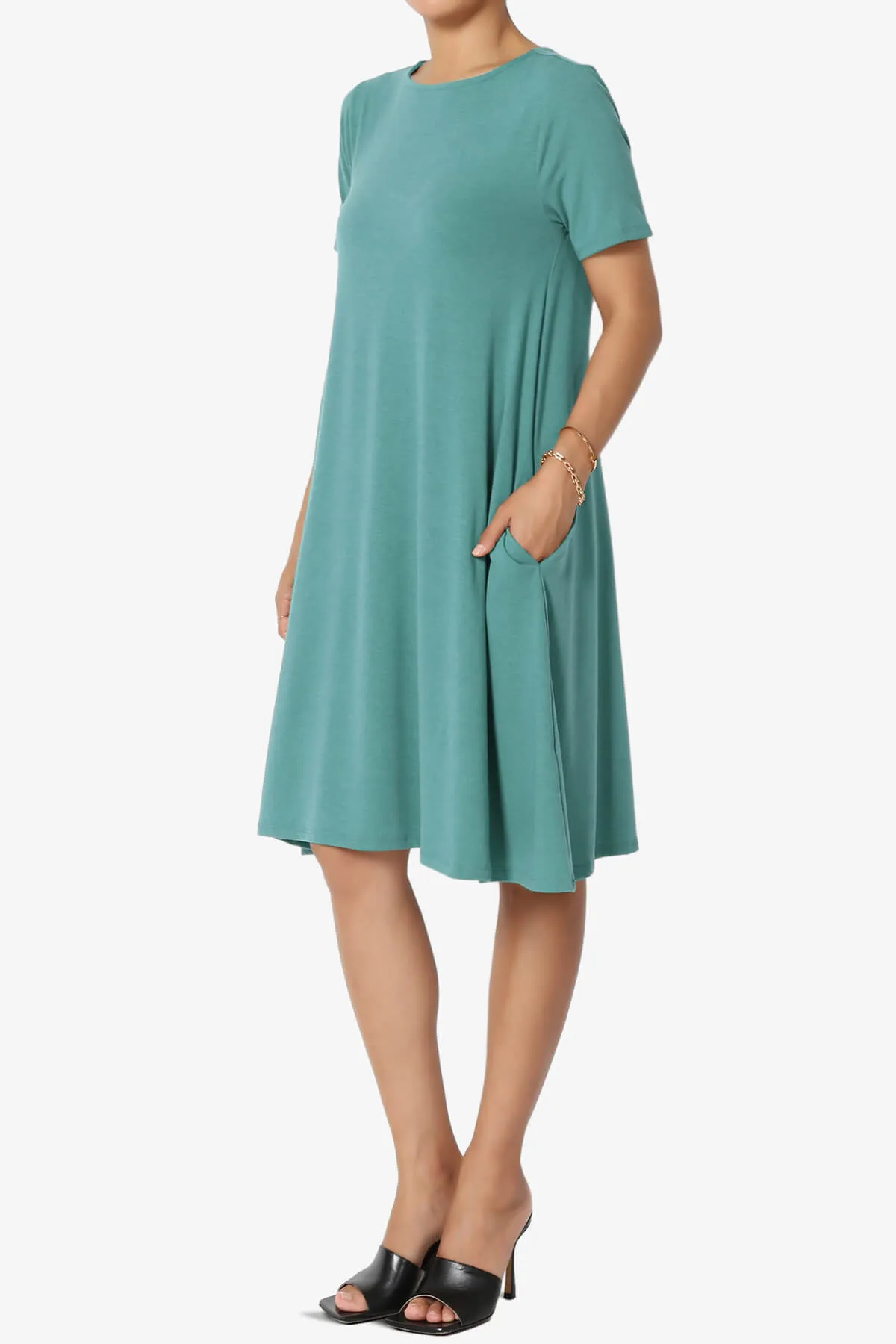 Allie Short Sleeve Jersey A-Line Dress PLUS