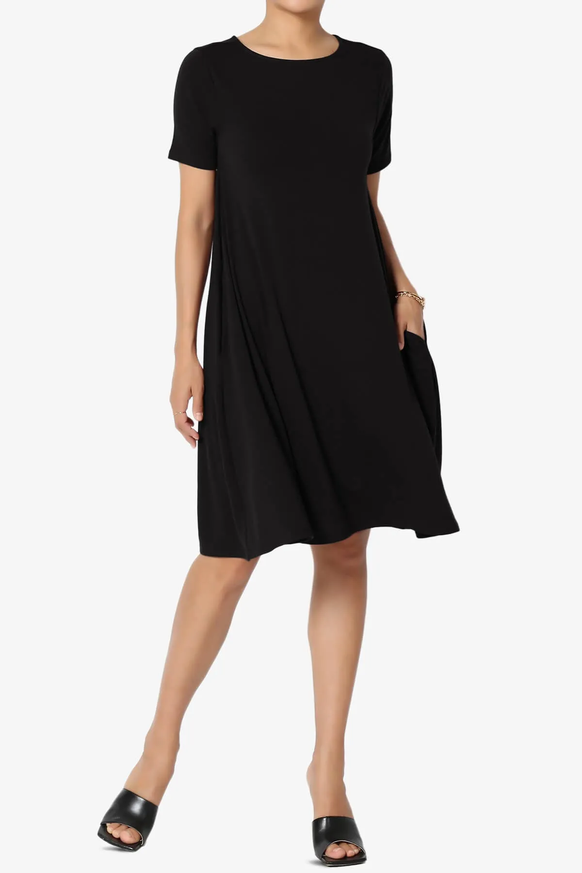 Allie Short Sleeve Jersey A-Line Dress PLUS