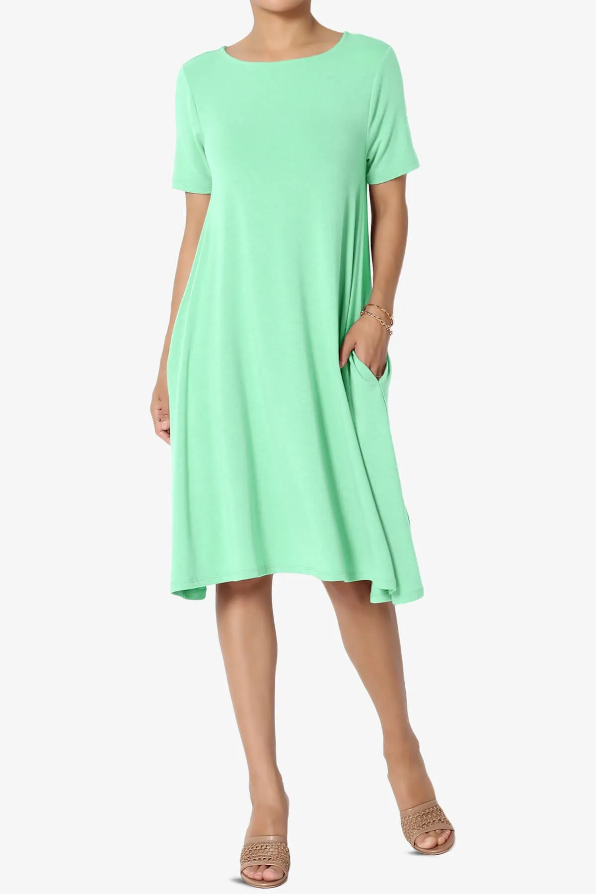 Allie Short Sleeve Jersey A-Line Dress PLUS