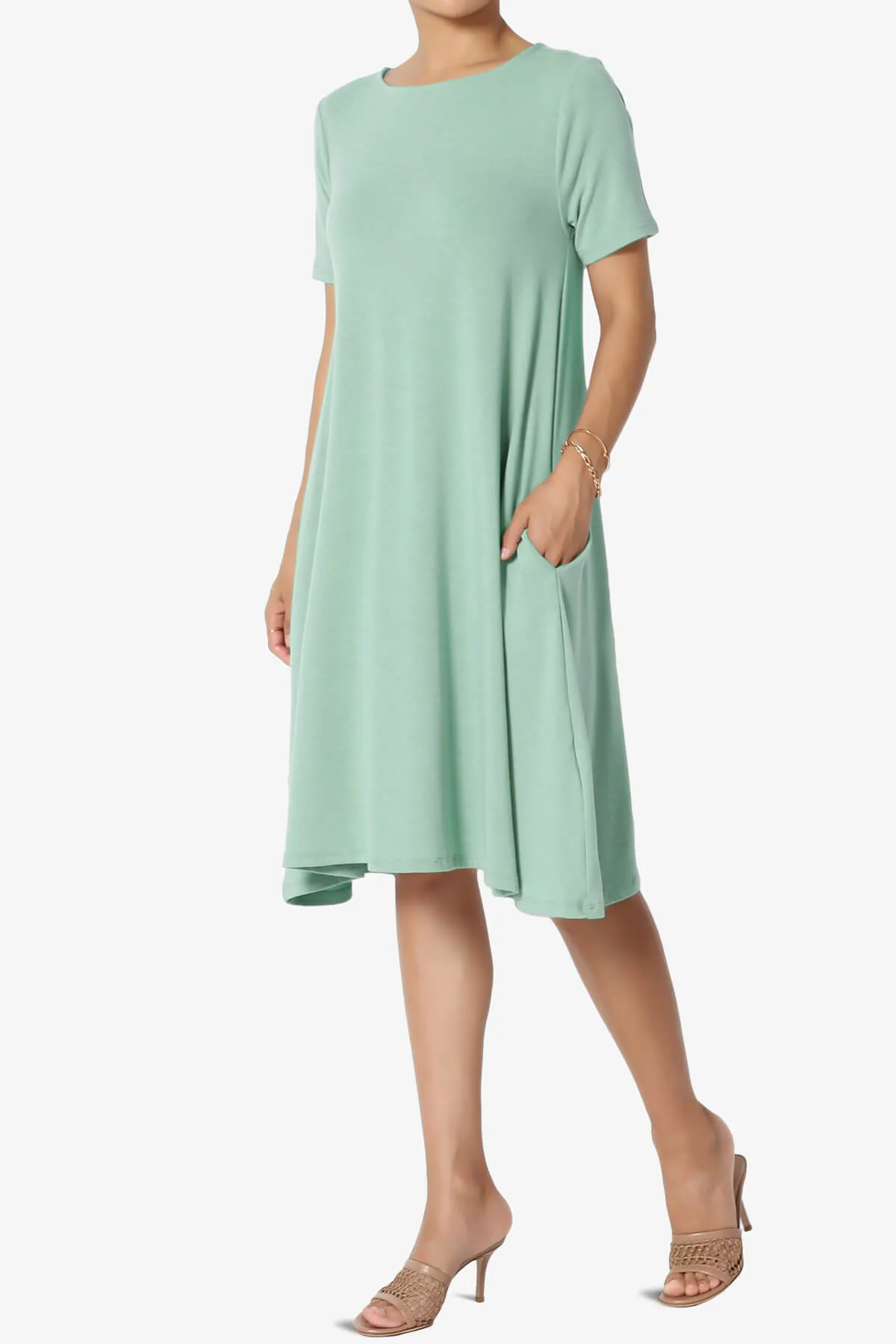 Allie Short Sleeve Jersey A-Line Dress PLUS