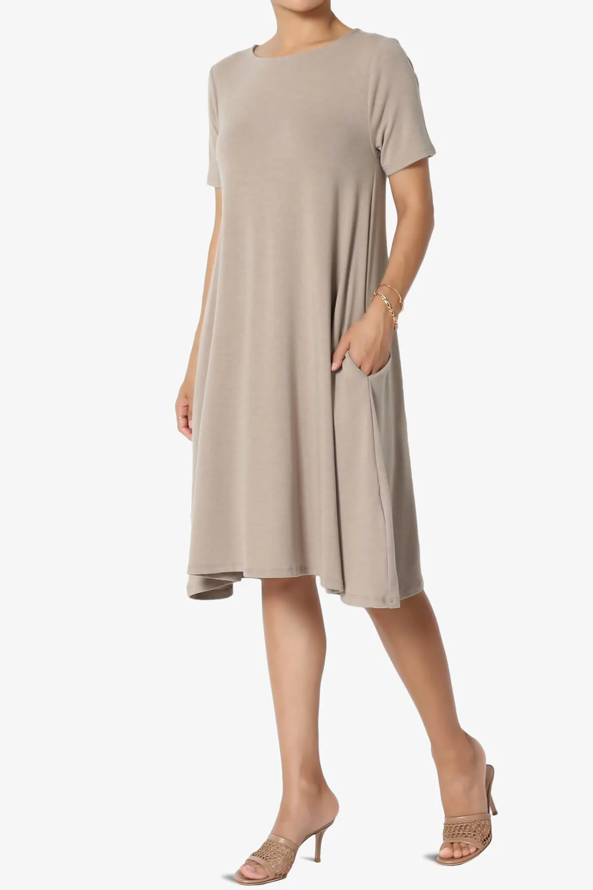 Allie Short Sleeve Jersey A-Line Dress PLUS