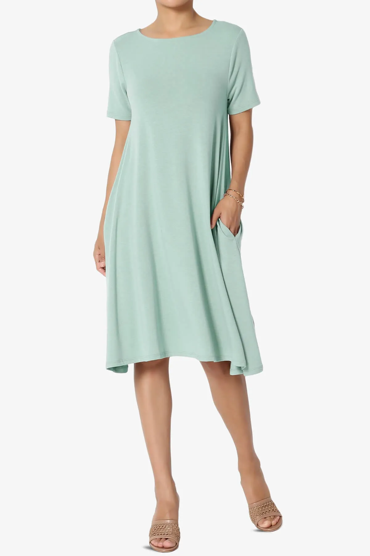 Allie Short Sleeve Jersey A-Line Dress PLUS