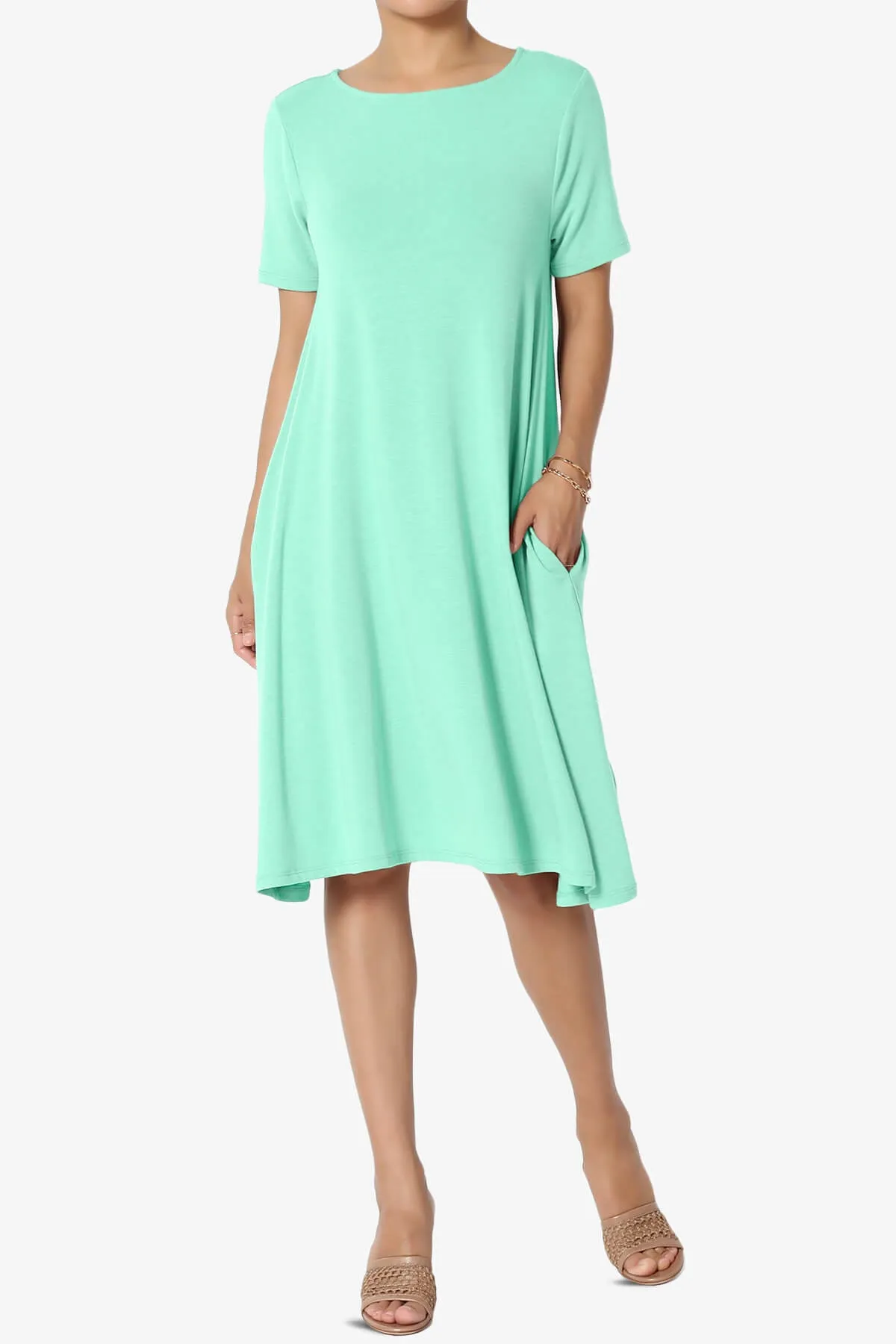 Allie Short Sleeve Jersey A-Line Dress PLUS