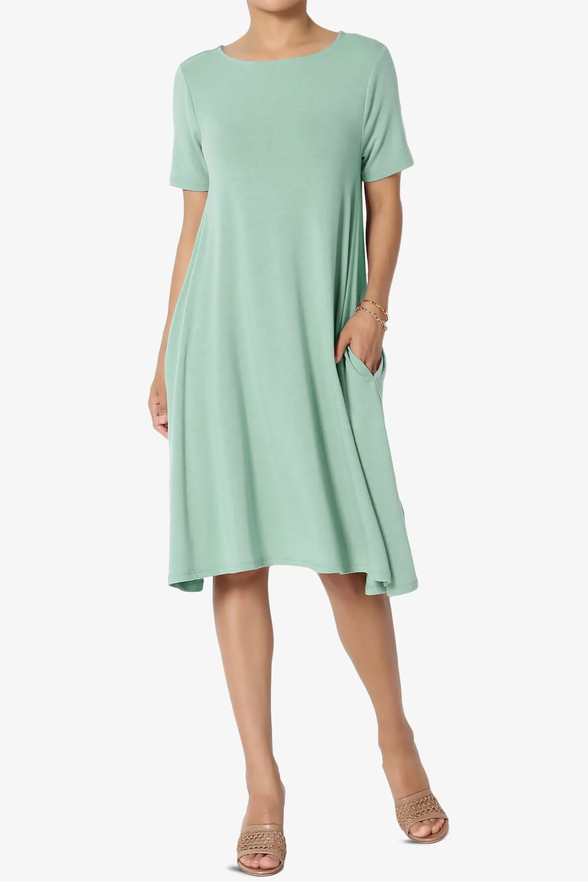 Allie Short Sleeve Jersey A-Line Dress PLUS