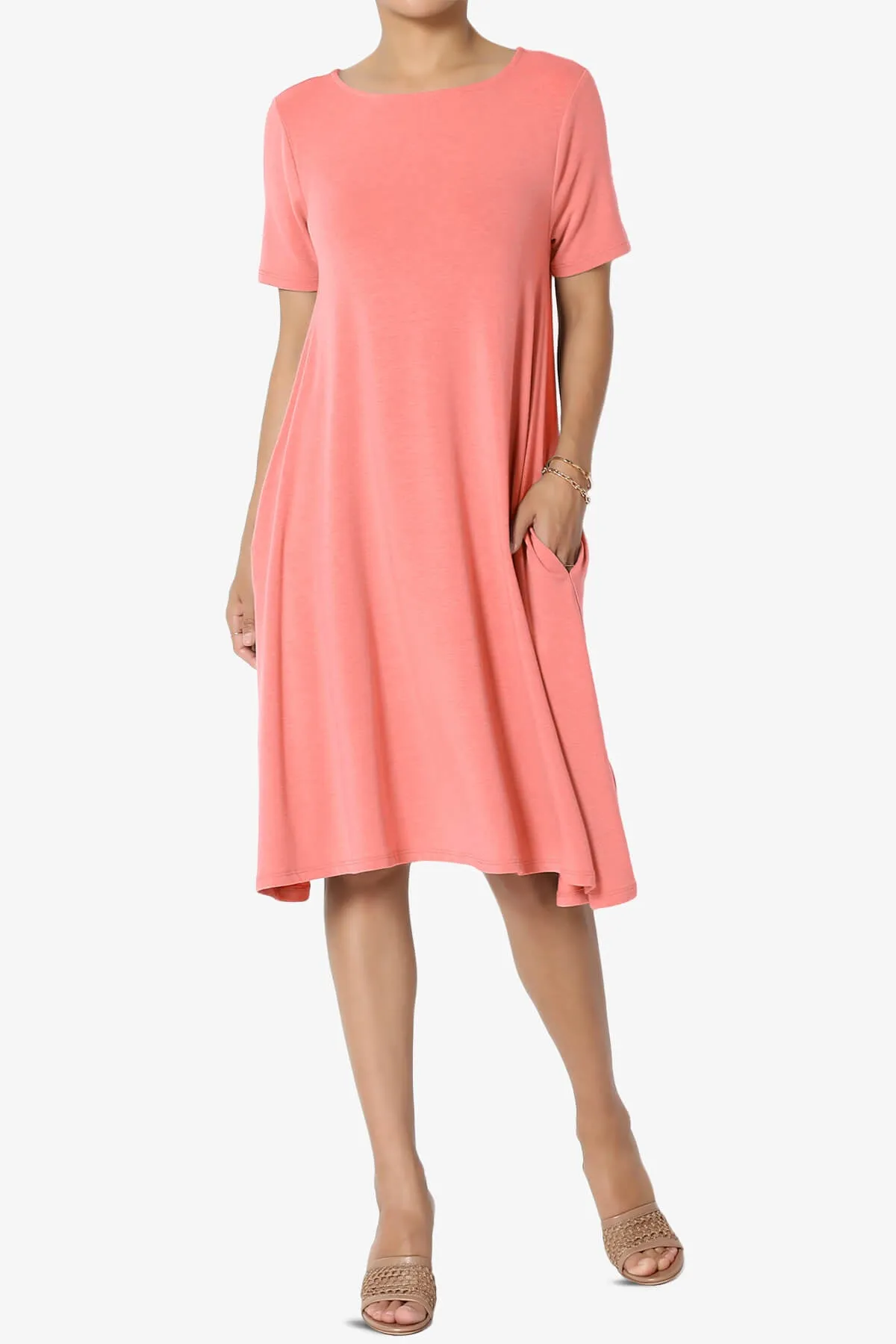 Allie Short Sleeve Jersey A-Line Dress PLUS