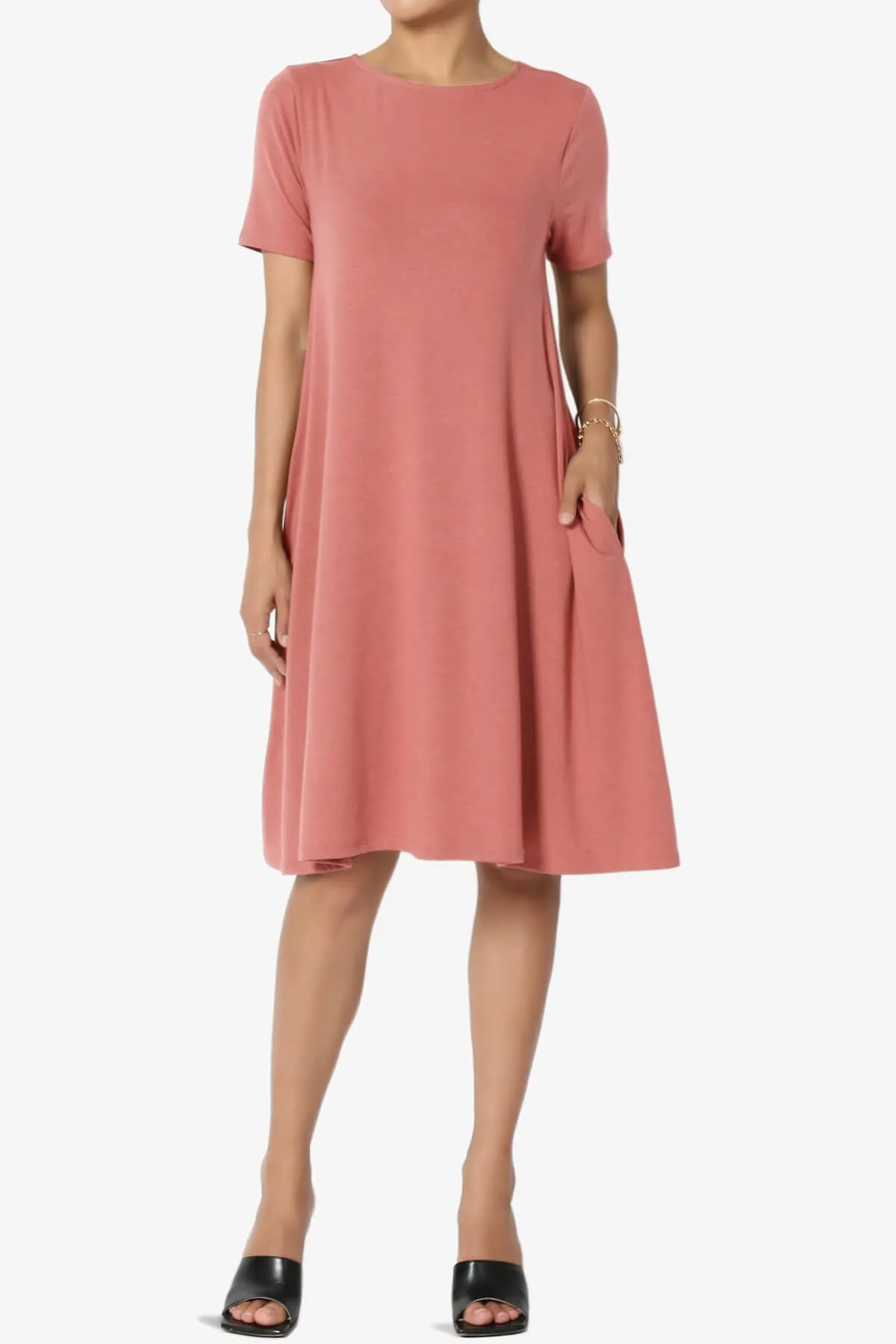 Allie Short Sleeve Jersey A-Line Dress PLUS