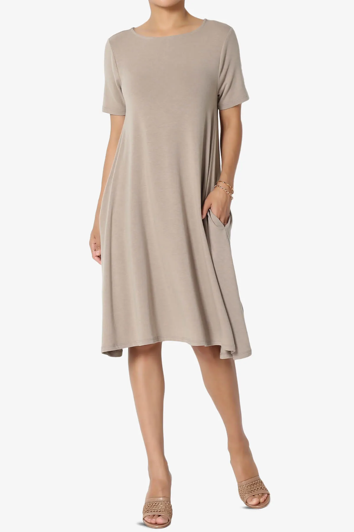 Allie Short Sleeve Jersey A-Line Dress PLUS