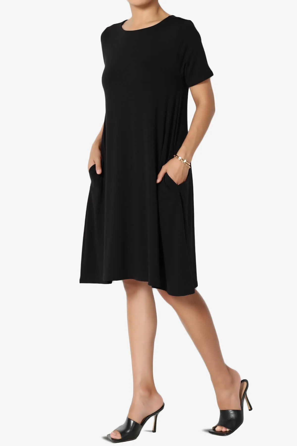 Allie Short Sleeve Jersey A-Line Dress PLUS