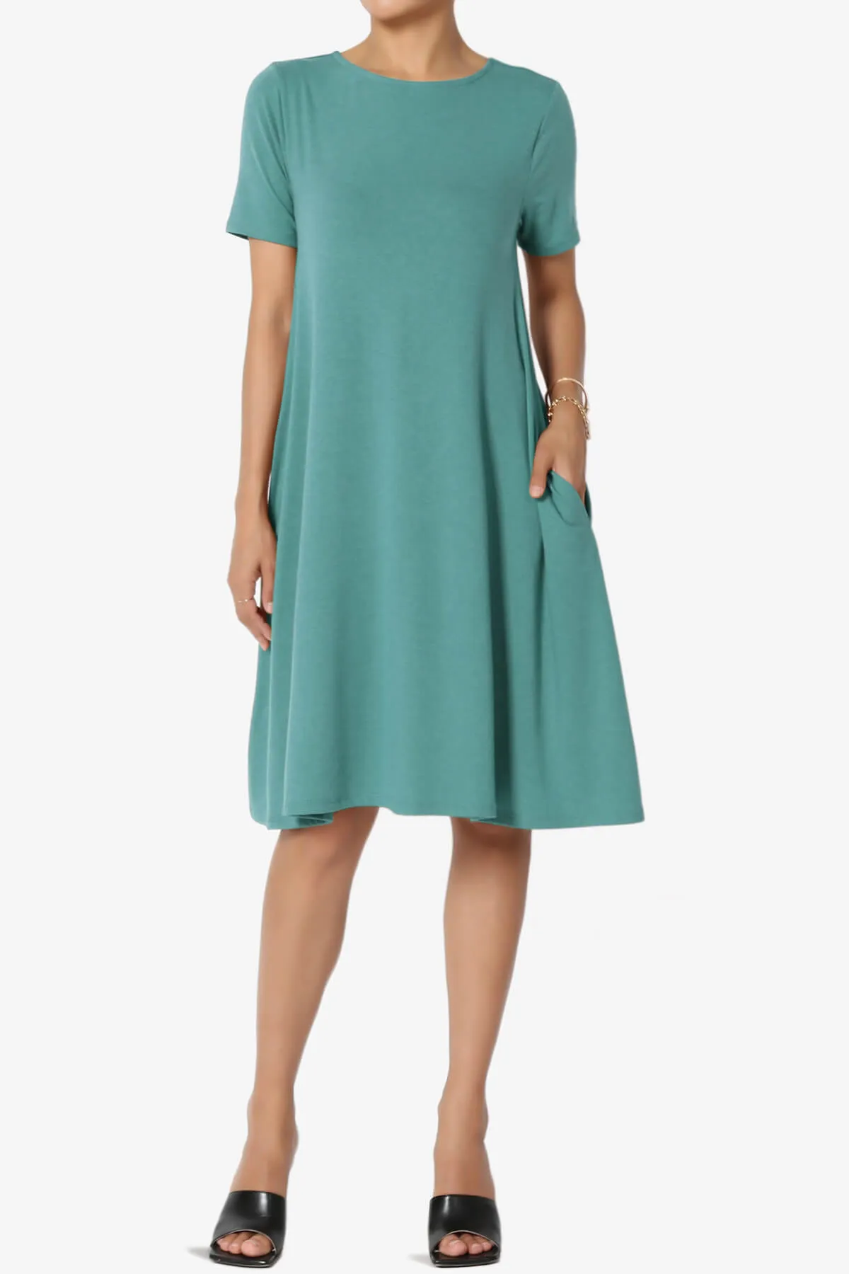 Allie Short Sleeve Jersey A-Line Dress PLUS