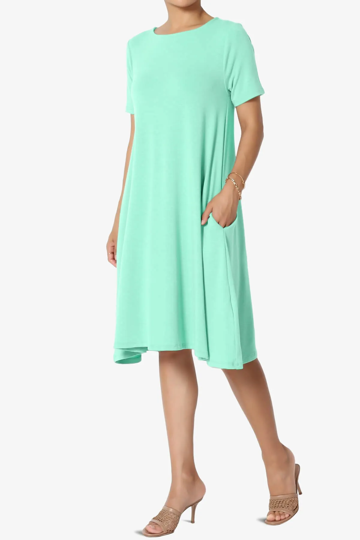 Allie Short Sleeve Jersey A-Line Dress PLUS