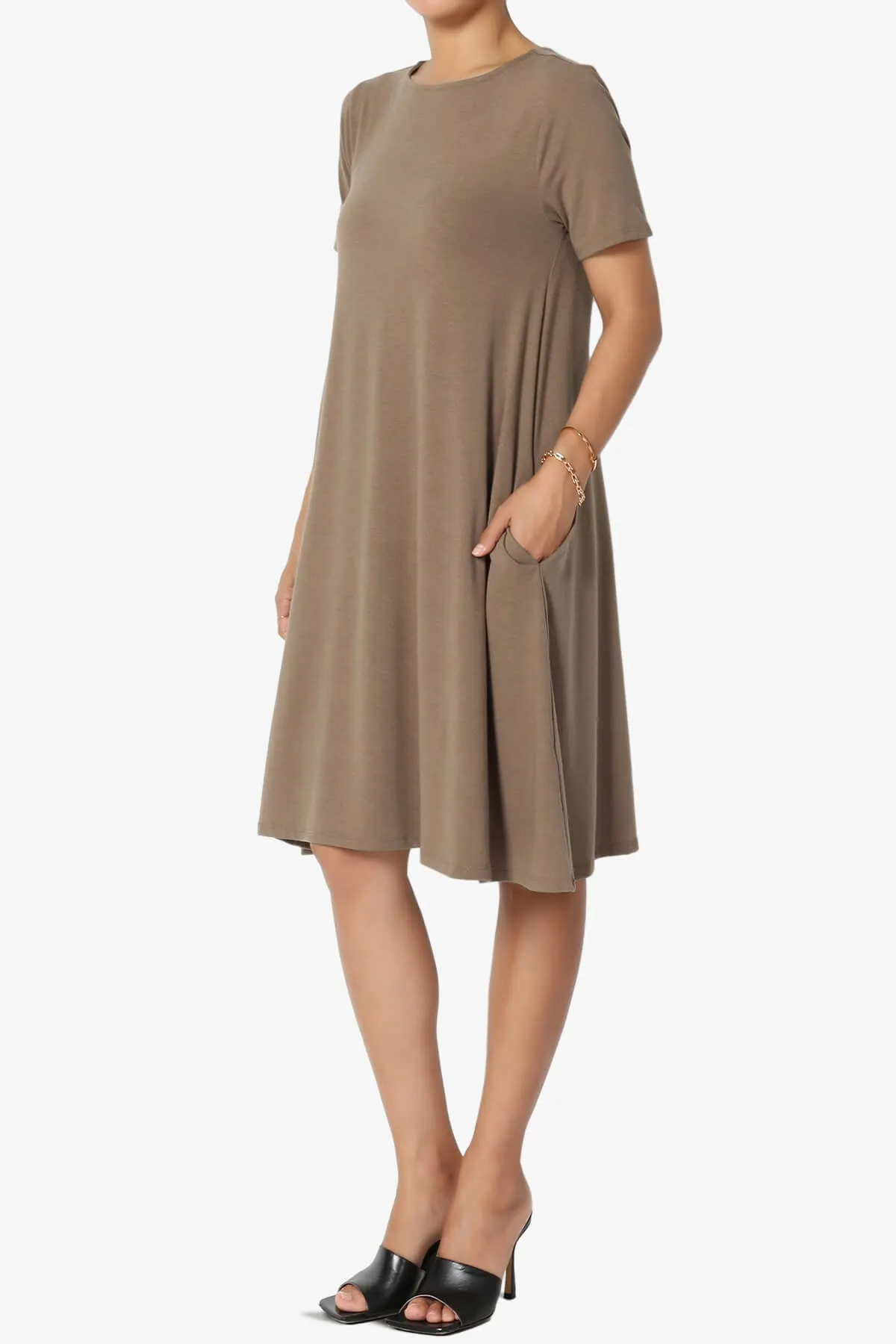 Allie Short Sleeve Jersey A-Line Dress PLUS