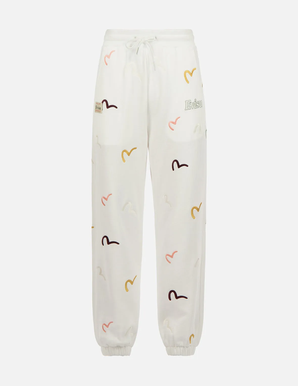 Allover Multi-color Seagull Embroidery Sweatpants