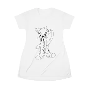 Angry Cat All Over Print T-Shirt Dress