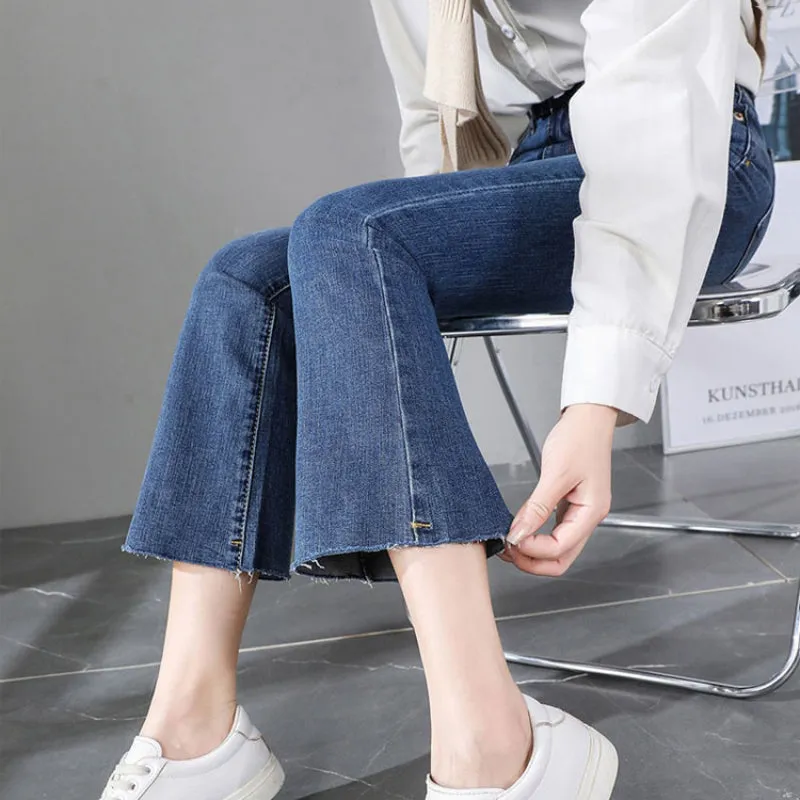 Ankle Length Wide Leg Denim Pants