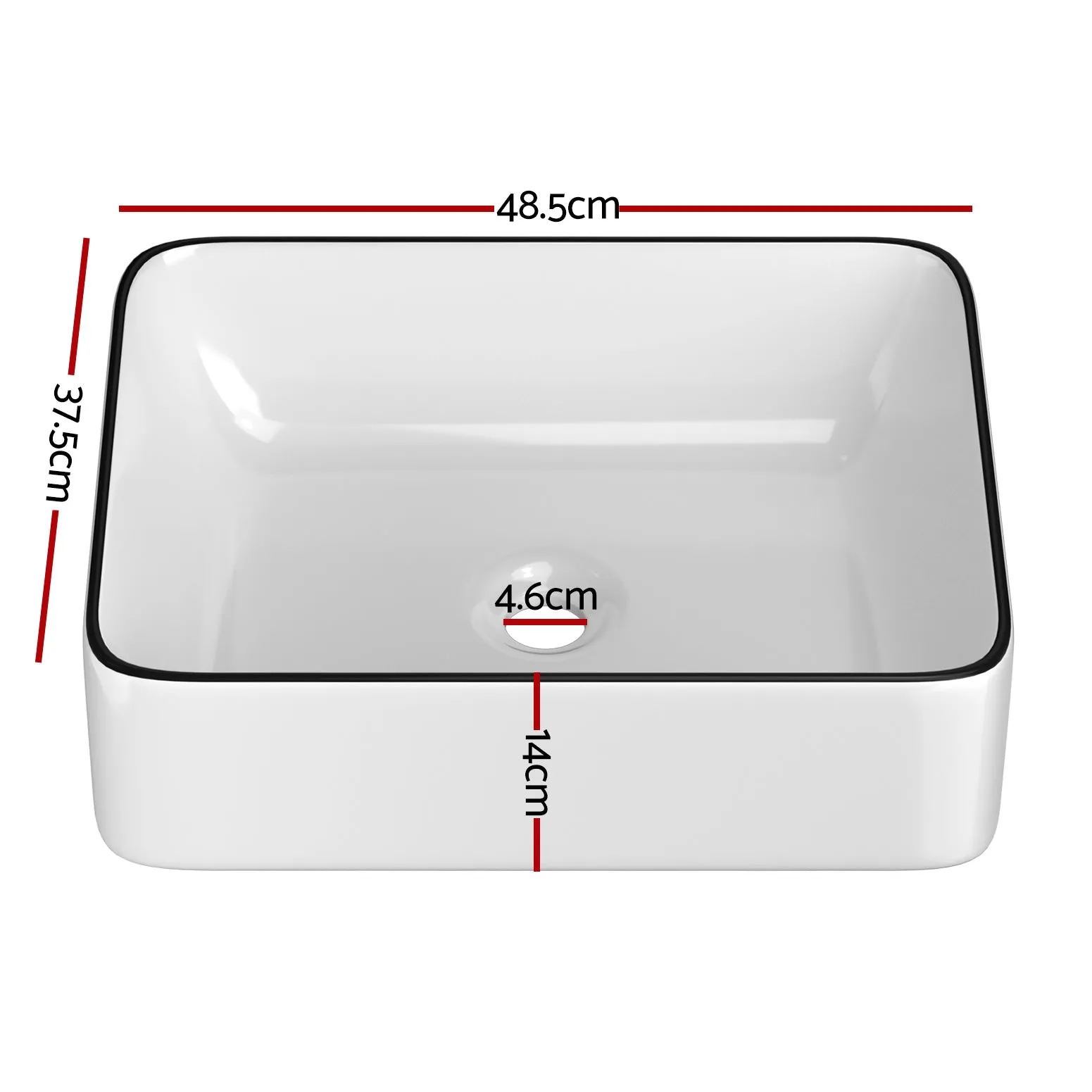 Anti-Scratch Heat-Resistant Vanity Basin 48x37cm - Cefito