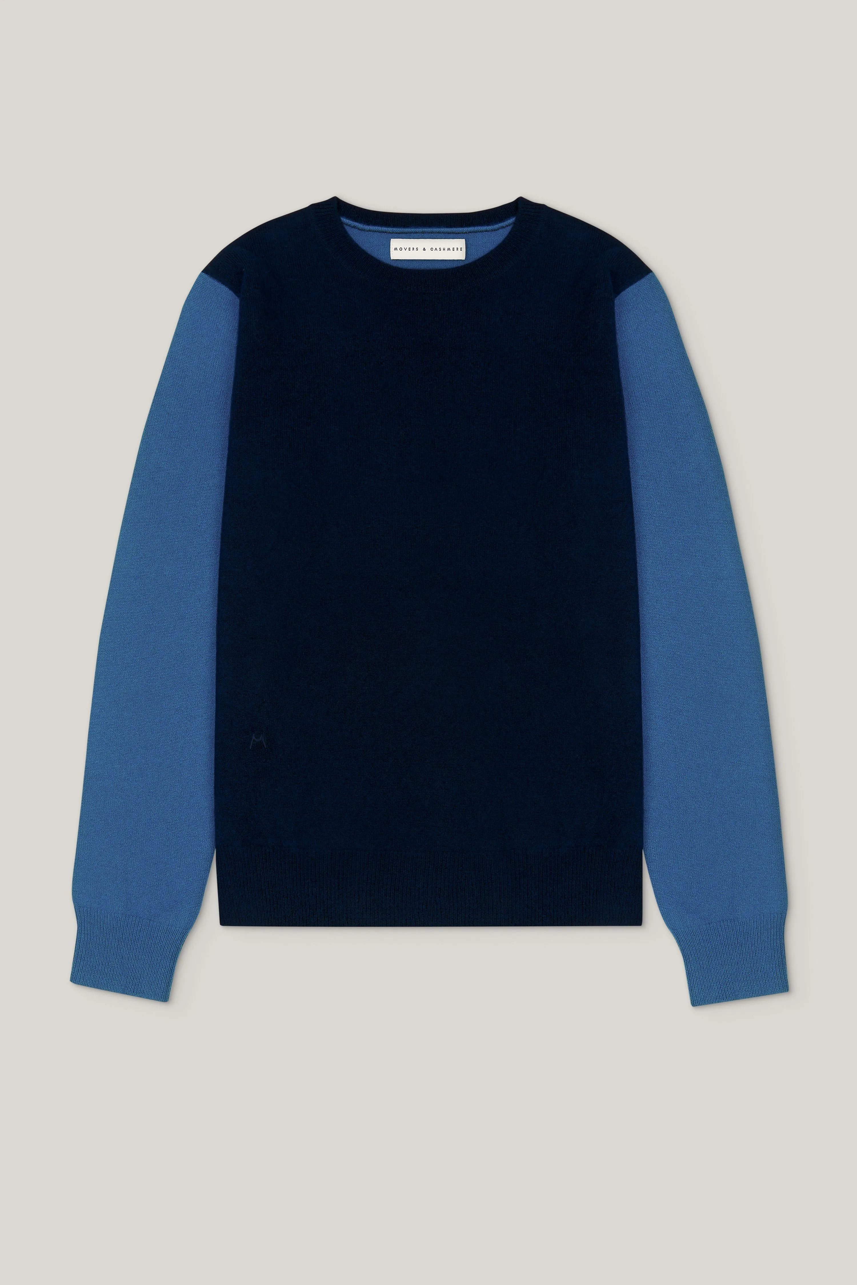 Balance Blocks Cashmere Sweater - Dark Navy x Island Blue