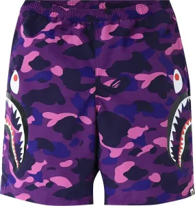 BAPE Color Camo Side Shark Beach Shorts 'Purple', purple