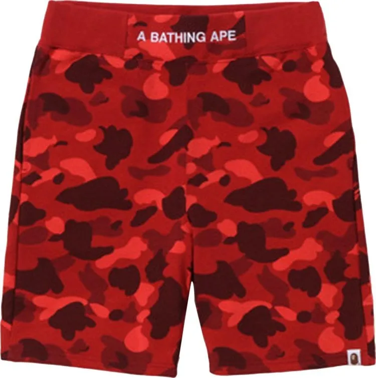 BAPE Color Camo Sweatshorts 'Red', Red