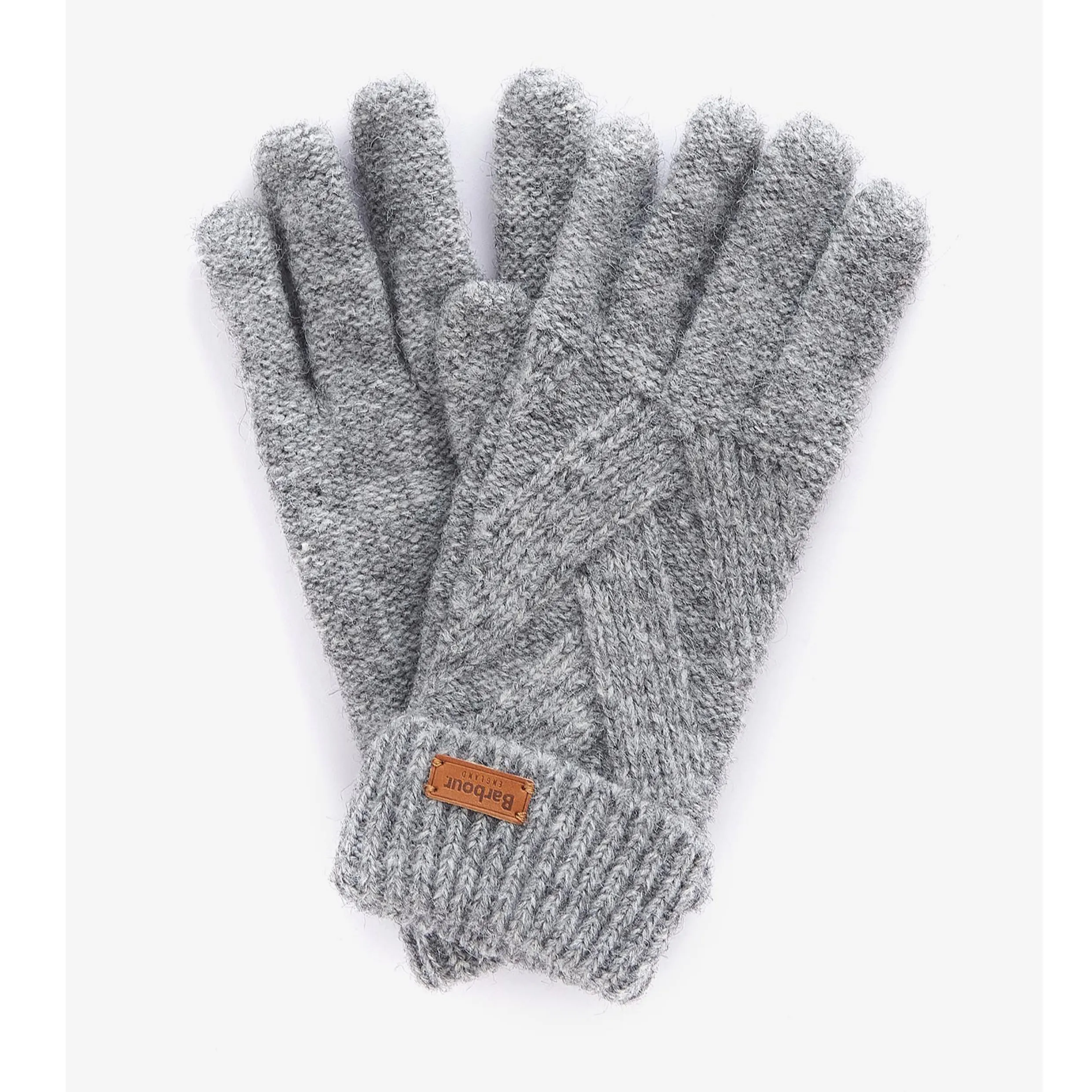 Barbour Dace Cable Glove in Light Grey 0127