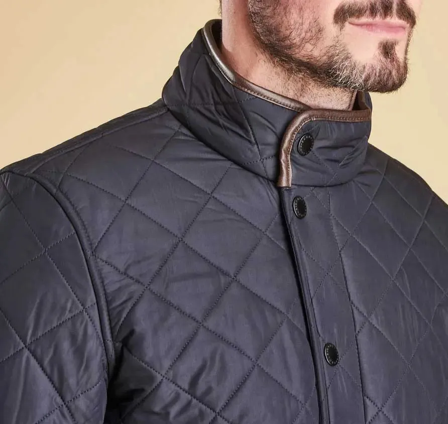 BARBOUR Powell Quilted Jacket with Fleece Lining - Mens - Navy