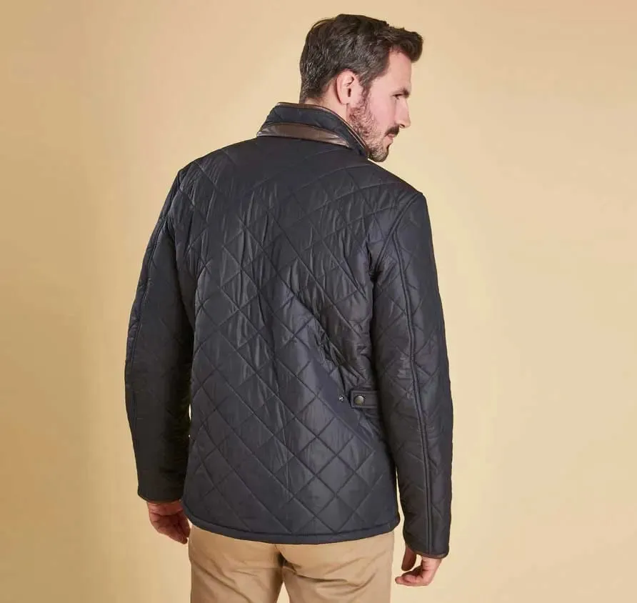 BARBOUR Powell Quilted Jacket with Fleece Lining - Mens - Navy