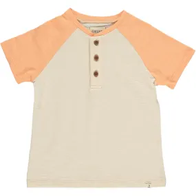 Beacon Raglan Block Henley - Cream/Peach