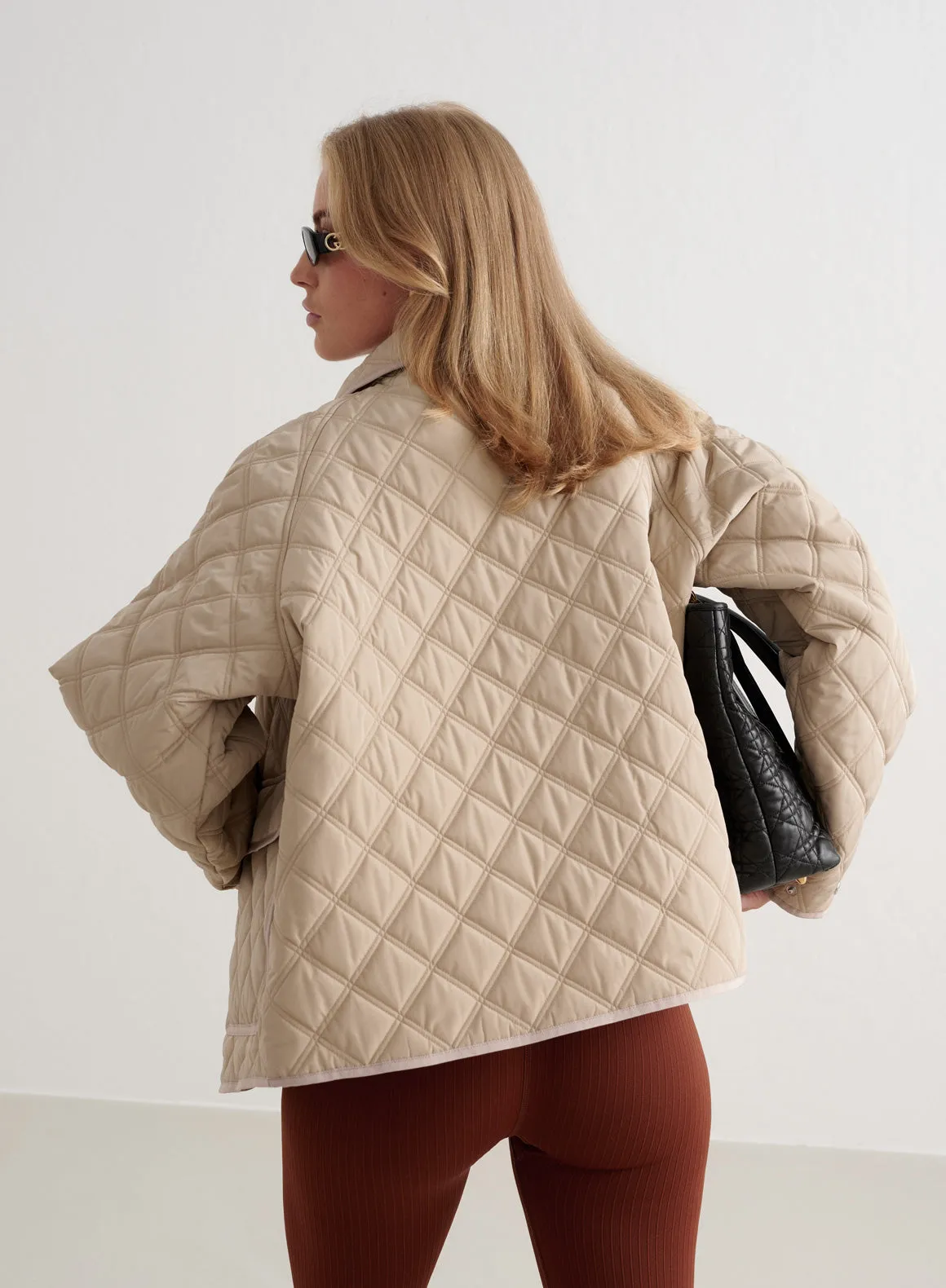 Beige Quilted Femme Jacket