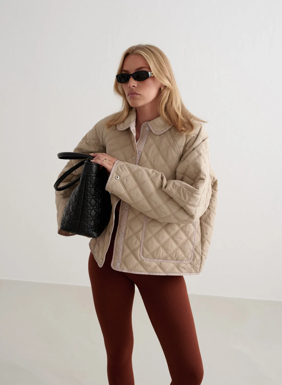 Beige Quilted Femme Jacket