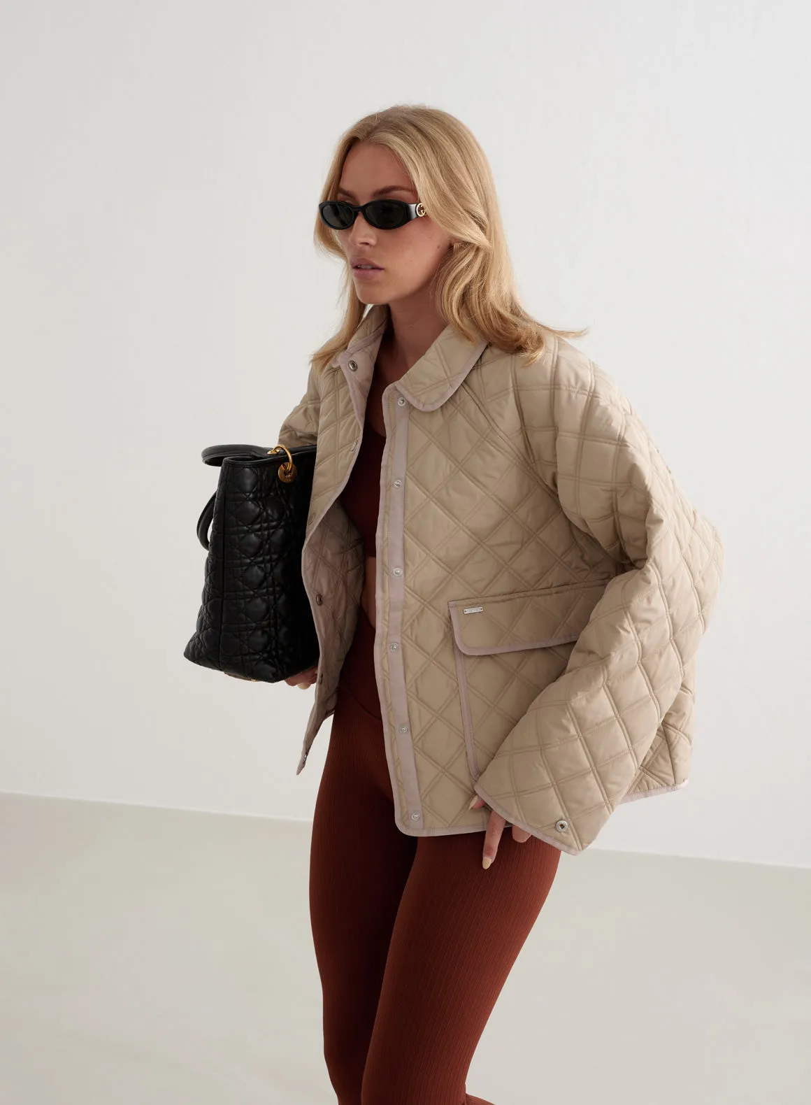 Beige Quilted Femme Jacket