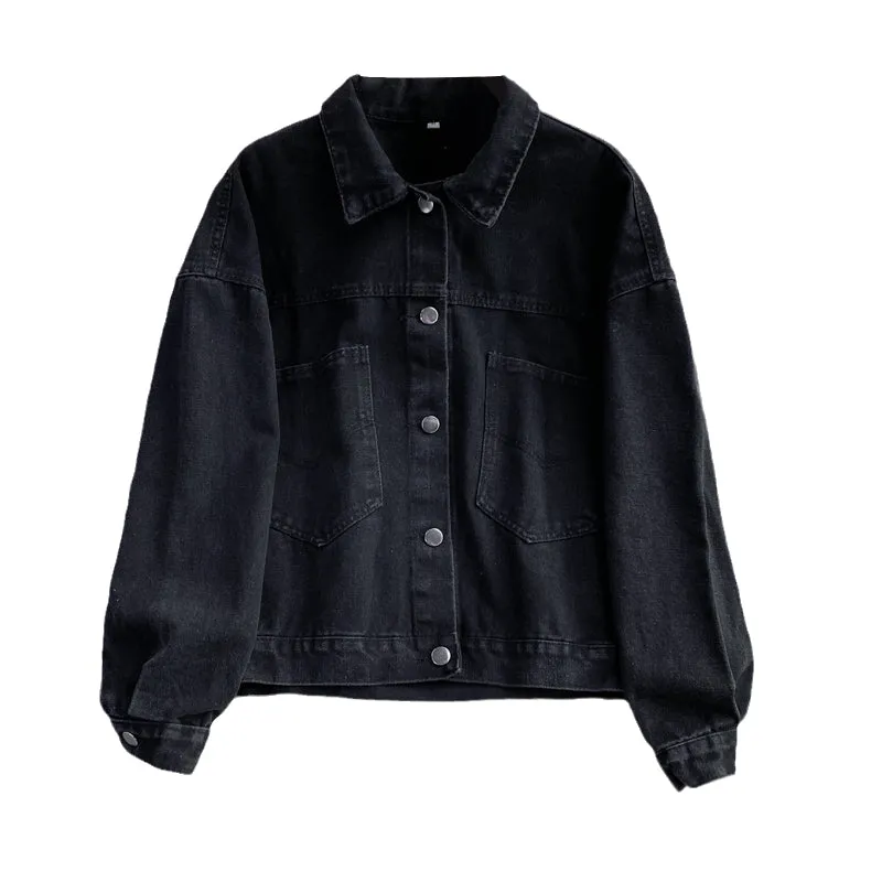 Black Denim Jacket Women's short  1669