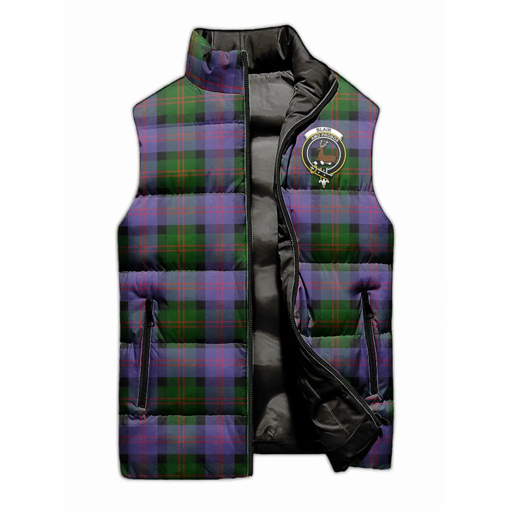 Blair Modern Tartan Sleeveless Puffer Jacket with Family Crest